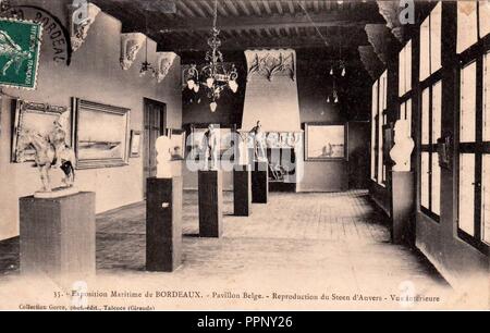 Bordeaux Exposition-Maritime 1907 pavillon belge 10. Foto Stock