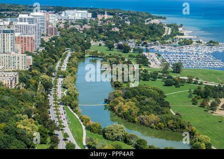 Vista aerea del Lower East Side Foto Stock