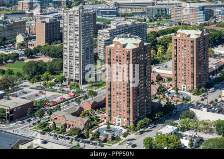 Vista aerea del Lower East Side Foto Stock