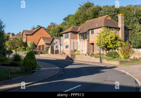 Strada di Inglese moderno case staccato Foto Stock