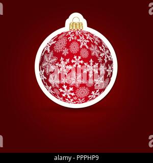 Sfondo di natale. Sfera di adesivo. Illustrazione Vettoriale. Illustrazione Vettoriale