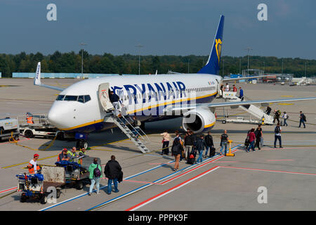 RyanAir, Flugzeug Flughafen Koeln-Bonn, Nordrhein-Westfalen, Deutschland Foto Stock