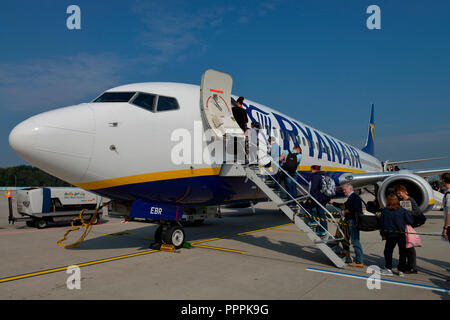 RyanAir, Flugzeug Flughafen Koeln-Bonn, Nordrhein-Westfalen, Deutschland Foto Stock