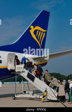 RyanAir, Flugzeug Flughafen Koeln-Bonn, Nordrhein-Westfalen, Deutschland Foto Stock