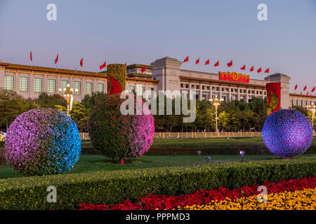 Serata a Piazza Tiananmen, Pechino Beijing Shi Cina Foto Stock