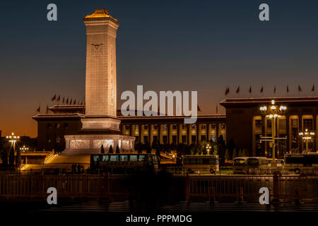 Blue ora a Piazza Tiananmen, Pechino Beijing Shi Cina Foto Stock