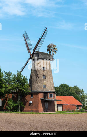 Mulino a vento, Petershagen, Minden-Luebbecke, Westphalia-Lippe Est, Nord Reno-Westfalia, Germania Foto Stock