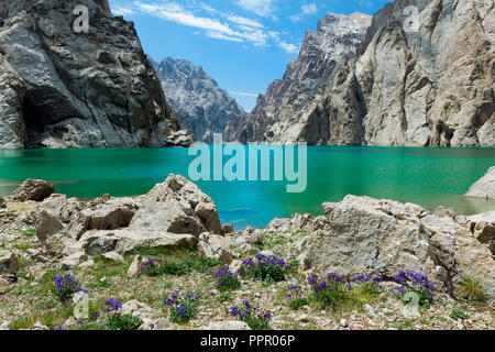 Lago Kol-Suu, alta altitudine Lago, Kurumduk valley, provincia di Naryn, Kirghizistan, Asia Centrale, Köl-Suu lago Foto Stock