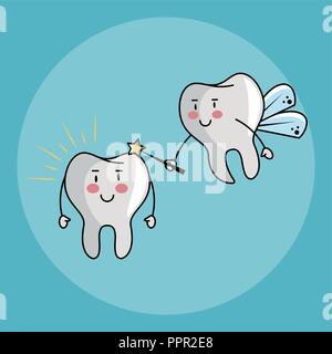 Dente di fata e cura dentale Illustrazione Vettoriale