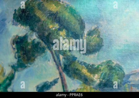 Dettaglio del 'Montagne Sainte-Victoire' dipinto di Paul Cézanne.Musée d'Orsay, Parigi, Francia Foto Stock