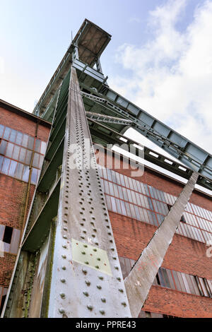 Zeche Ewald, edifici industriali e la ex miniera di carbone di torre di albero, Herten, Ruhrgebiet, Germania Foto Stock