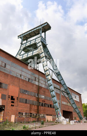 Zeche Ewald, edifici industriali e la ex miniera di carbone di torre di albero, Herten, Ruhrgebiet, Germania Foto Stock