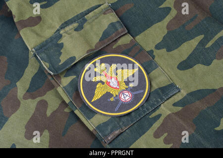 Kiev, Ucraina - 25 febbraio, 2017. Esercito Russo badge uniforme Foto Stock