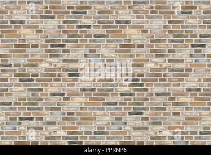 Un frammento di un antico muro di pietra fatta di mattoni rossi. Immagine di sfondo. Foto Stock