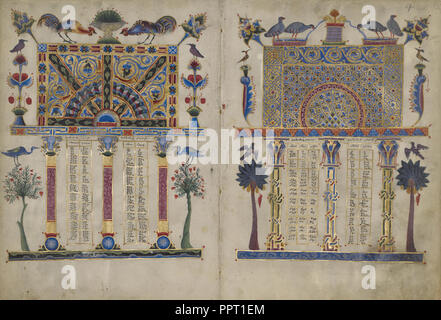 Canon tabelle dall'Zeyt'onu vangeli, folio 4 e 5 Foto Stock