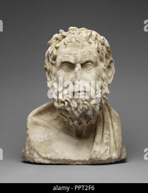 Herm il busto di un filosofo greco; Impero Romano; fine del I secolo; marmo italiano; 39 × 31,3 × 19,5 cm Foto Stock