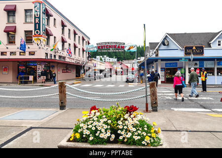 Ketchikan street, Alaska, STATI UNITI D'AMERICA, Foto Stock