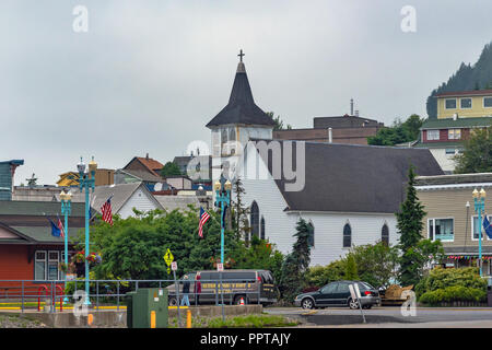 Ketchikan street, Alaska, STATI UNITI D'AMERICA, Foto Stock