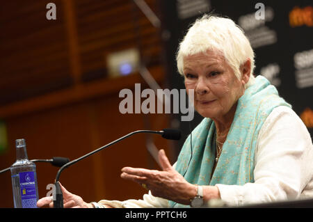 Judi Dench assiste il 'ROSSO Joan " conferenza stampa durante la 66a San Sebastian International Film Festival 2018 al Kursaal il 25 settembre 2018 a San Sebastian, Spagna. Foto Stock