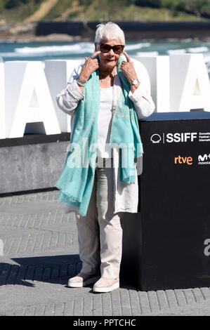 Judi Dench assiste il 'ROSSO Joan' photocall durante la 66a San Sebastian International Film Festival 2018 al Kursaal terrazza il 25 settembre 2018 a San Sebastian, Spagna. Foto Stock