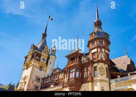 Il Castello di Peles, Sinaia, Transilvania, Romania Foto Stock