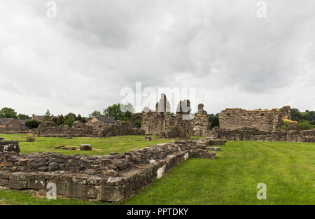 Rovine del monastero Cisterian Sawley Abbey, nel villaggio di sawley, Lancashire, Regno Unito Foto Stock