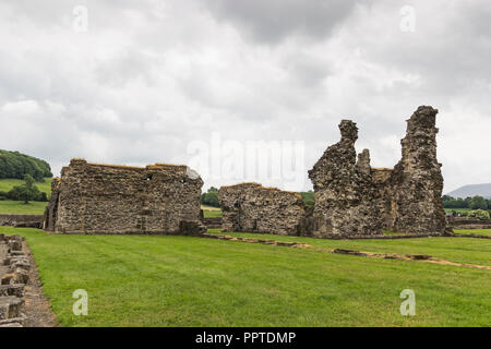 Rovine del monastero Cisterian Sawley Abbey, nel villaggio di sawley, Lancashire, Regno Unito Foto Stock