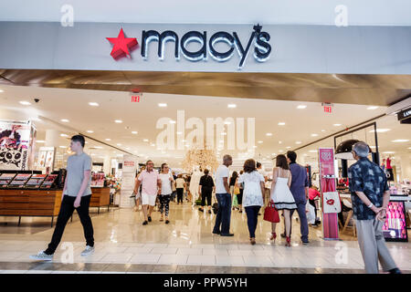 Miami Florida, Kendall, Dadeland Mall, Macy's Department Store, interno, ingresso anteriore, visitatori viaggio viaggio turistico tour punto di riferimento lan Foto Stock