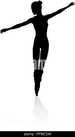 Silhouette Ballerina Illustrazione Vettoriale
