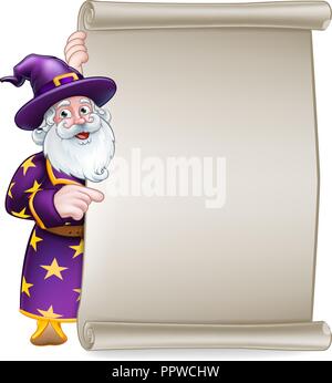 Procedura guidata Cartoon Scorrere banner segno Illustrazione Vettoriale