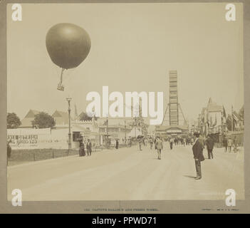 Pallone frenato e la ruota panoramica Ferris, World Columbian Exposition, Chicago; Charles Dudley Arnold, americano, nato in Canada, 1844 - 1927 Foto Stock
