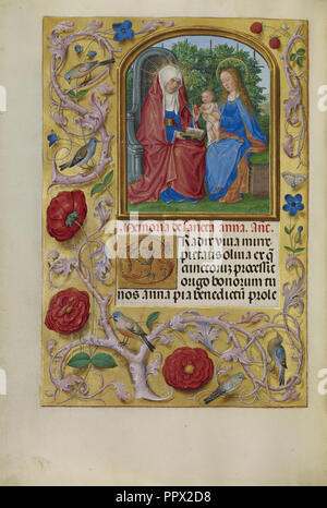 La Vergine con il Bambino e Sant'Anna; Master di Giacomo IV di Scozia, fiammingo, prima del 1465 - circa 1541, Bruges, Belgio Foto Stock