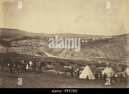 Accampamento del cavallo artiglieria; Roger Fenton, inglese, 1819 - 1869, 1855; salati stampa carta; 24,3 x 35,4 cm Foto Stock