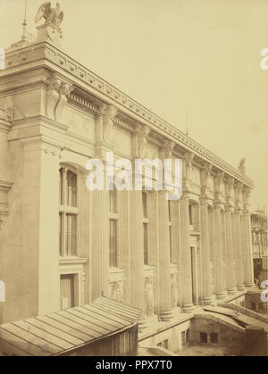 La Nouvelle facciata du Palais de Justice, sur la rue de Harlay, par Duc; Charles Marville, francese, 1813 - 1879, Parigi, Francia Foto Stock