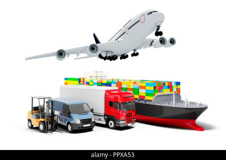 3d world wide cargo transport concept Foto Stock