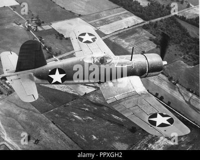Brewster F3A-1 Corsair in volo 1943. Foto Stock