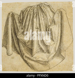 Studio di un appeso panneggi; Hans Brosamer, Tedesco, circa 1500 - circa 1554, circa 1530 - 1540; Penna e inchiostro nero Foto Stock