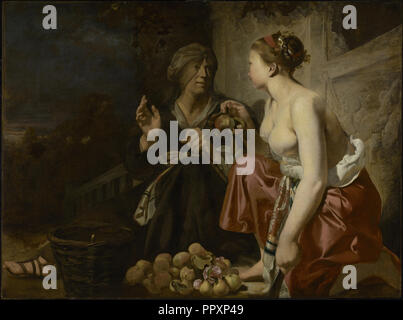 Vertumnus e Pomona, attribuita a Cesare van Everdingen, Olandese, circa 1617 - 1678, circa 1650; Olio su tela; 104,1 × 140 cm Foto Stock