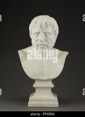 Busto di Pseudo-Seneca, dopo l'antica, Joseph Wilton, inglese, 1722 - 1803, Inghilterra; 1755 - 1765; marmo; 61 cm, 24 in Foto Stock