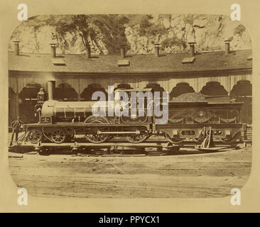 La locomotiva San Ramon; Bischoff & Spencer, attivo 1870s, 1870; albume silver stampa Foto Stock