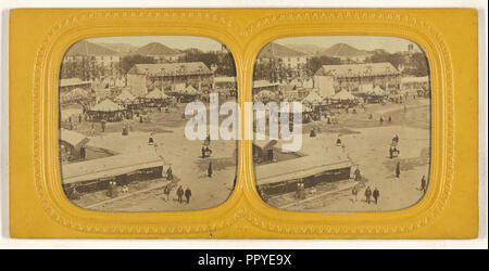 Vue Instantanee de Paris. Foire au pain d'epices. Place du Trone fino; E. Lamy, Francese, attivo 1860 - 1870S, 1860s; colorate a mano Foto Stock