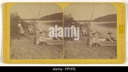 Vista sul lago Minnetonka; Charles A. Zimmerman, americano, nato in Francia, 1844 - 1909, 1870 circa; albume silver stampa Foto Stock