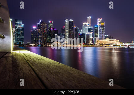 Le immagini scattate in Singapore durante la Formula Uno. Splendidi paesaggi di Singapore marina. Foto Stock