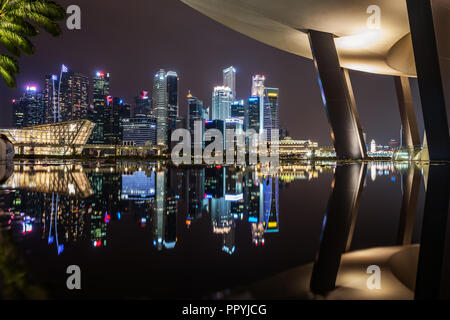 Le immagini scattate in Singapore durante la Formula Uno. Splendidi paesaggi di Singapore marina. Foto Stock