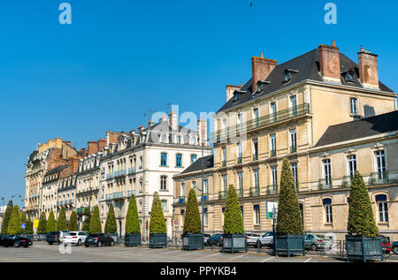 Tipici edifici francesi nella città di Rennes Foto Stock