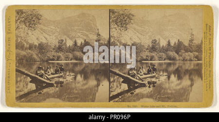 Mirror Lake e Mt. Watkins; John P. Soule, americano, 1827 - 1904, 1870; albume silver stampa Foto Stock