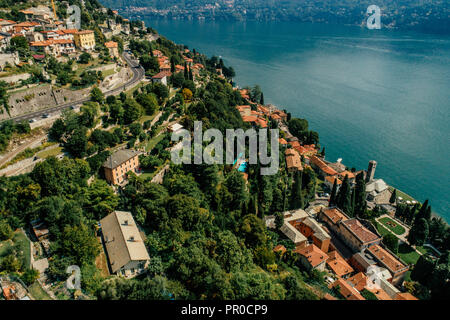 Italia Como Lago aria drone drone Foto estate Foto Stock