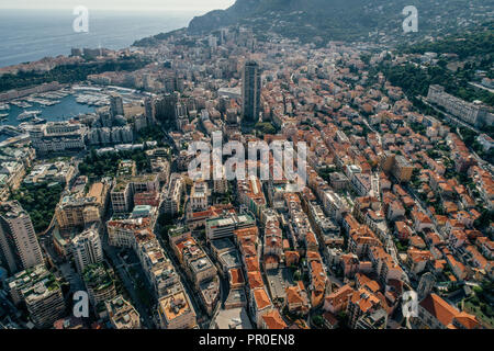 Monaco Montecarlo city riviera Drone Foto estate Foto Stock