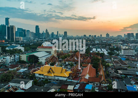 Tramonto dal punto di vista della città di Bangkok, Thailandia, Sud-est asiatico, in Asia Foto Stock