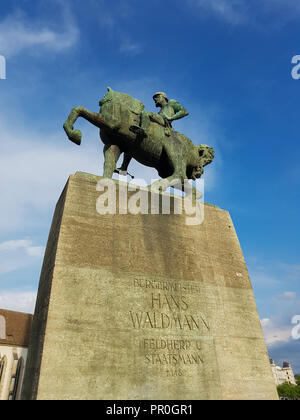 Monumento equestre a Hans Waldmann a Zurigo, Svizzera Foto Stock